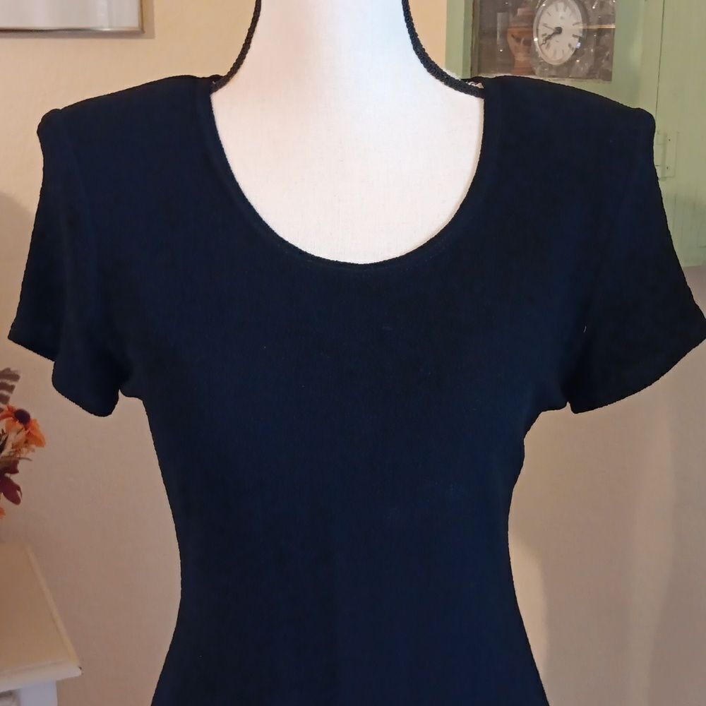 Joseph Ribkoff Knit Dress With Ribbon Flower Embellishments - Picture 2 of 13
